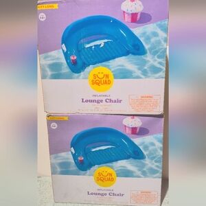(2) Sun Squad Inflatable Lounge Chairs 4ft Long